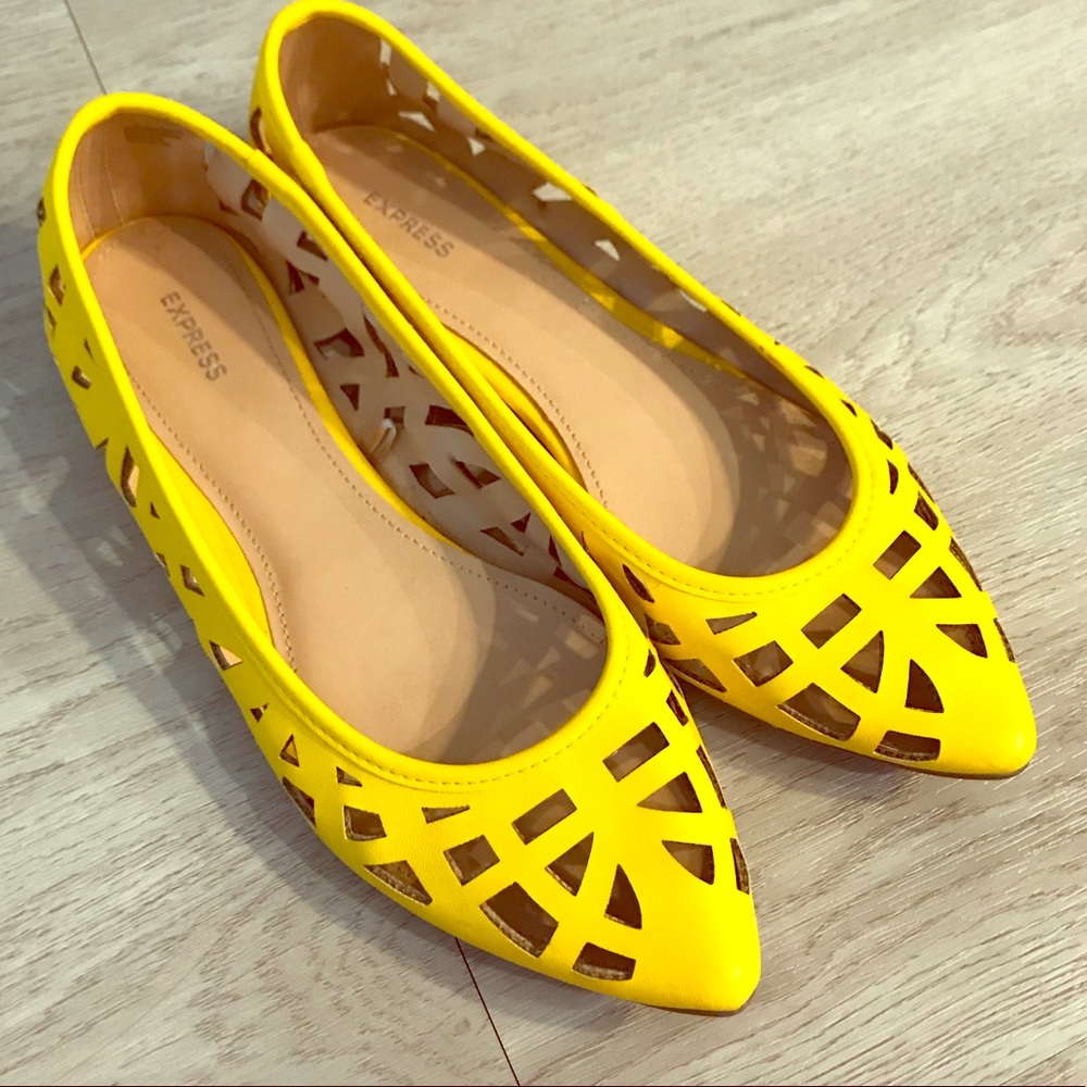 Yellow Cutout Flats from Express
